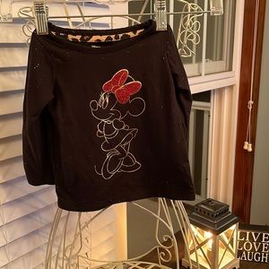 2/$25 Disney junior Minnie long sleeved t-shirt size 12M.